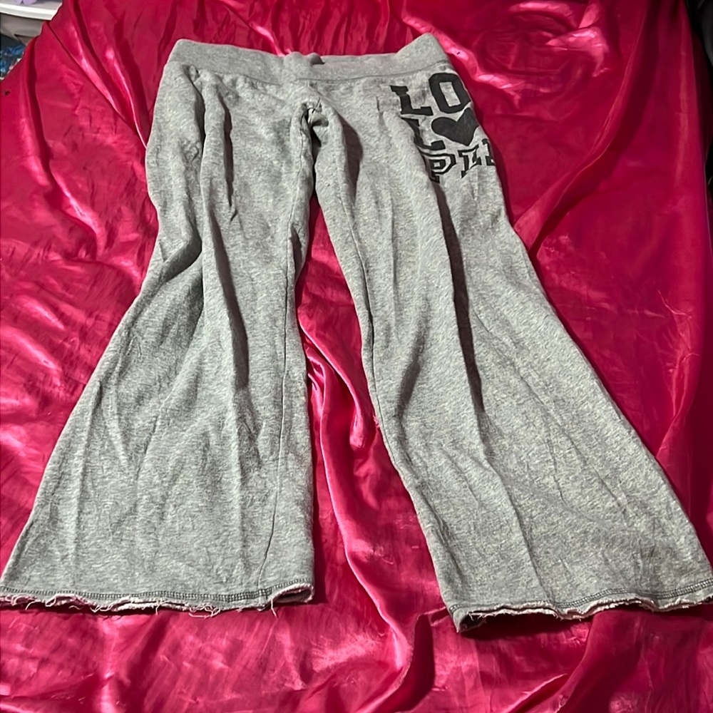 PINK Victoria Secret, sweatpants w/flare, size S, light grey